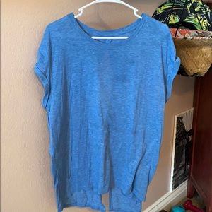 Heather blue LuLuLemon open-back shirt